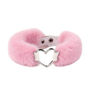 Smart Moves - Love Collar - Pelliccia sintetica - Anello a forma di cuore - Rosa-Erotiekvoordeel.nl