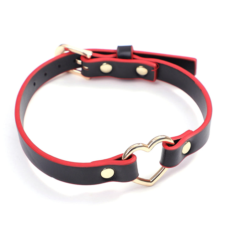 Smart Moves - Love Collar met Hartje - Zwart/Rood-Erotiekvoordeel.nl