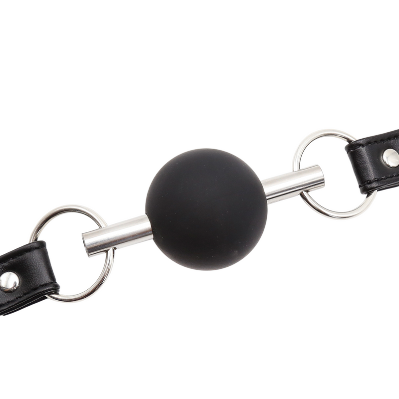 Smart Moves - Mordaza de bola de lujo - Negro/Plata-Erotiekvoordeel.nl