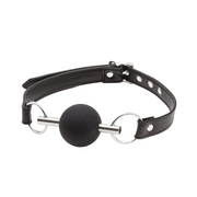 Smart Moves - Mordaza de bola de lujo - Negro/Plata-Erotiekvoordeel.nl