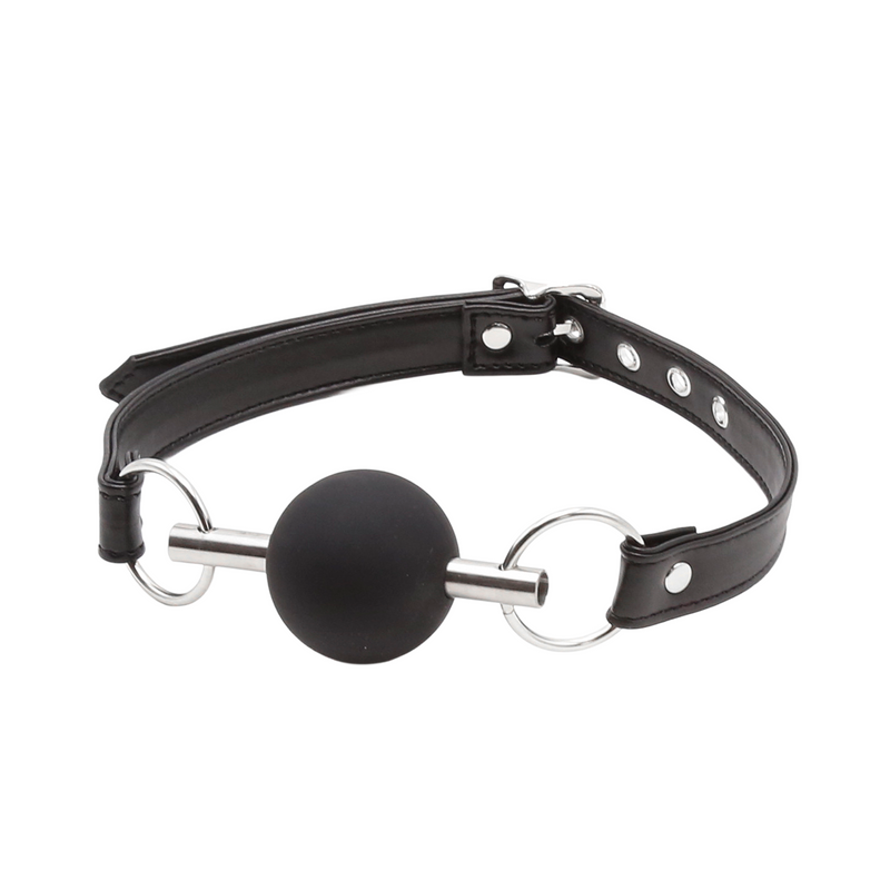 Smart Moves - Mordaza de bola de lujo - Negro/Plata-Erotiekvoordeel.nl