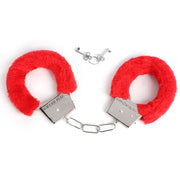 Smart Moves - Metal Handcuffs with Faux Fur - Red-Erotiekvoordeel.nl