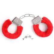 Smart Moves - Metal Handcuffs with Faux Fur - Red-Erotiekvoordeel.nl