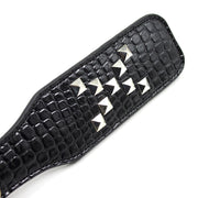 Smart Moves - Paddle en cuir verni - Avec clous - 32 cm - Noir-Erotiekvoordeel.nl