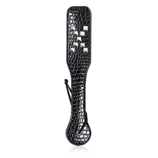 Smart Moves - Paddle en cuir verni - Avec clous - 32 cm - Noir-Erotiekvoordeel.nl
