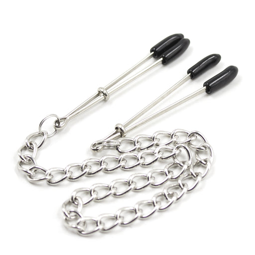 Smart Moves - Tweezer Nipple Clamps on Chain - Adjustable - Silver-Erotiekvoordeel.nl