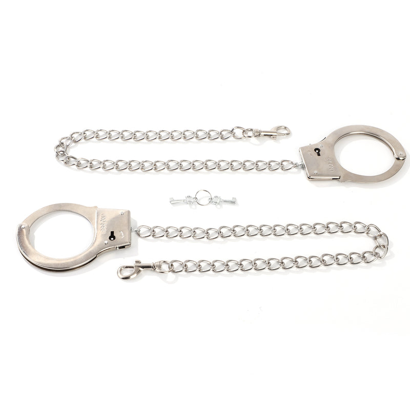 Smart Moves - Menottes de police avec longue chaîne - Argent - Erotiekvoordeel.nl