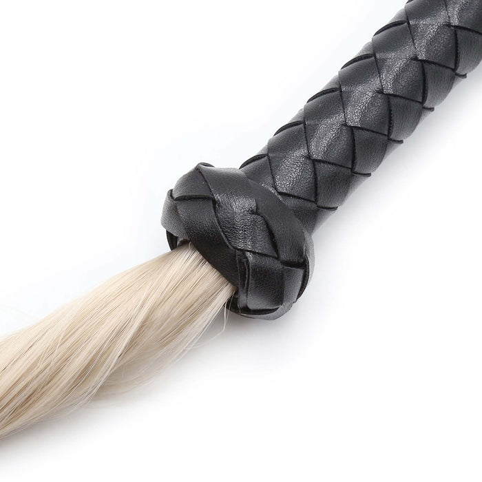 Smart Moves - Pony Hair Flogger 92 cm - Nylon - Zwart/Blond-Erotiekvoordeel.nl