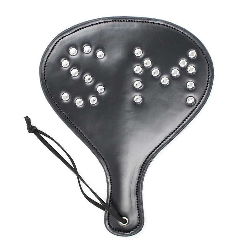 Smart Moves - Paddle rotonda con borchie decorative - Pelle PU - Nero-Erotiekvoordeel.nl