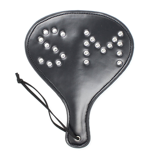 Smart Moves - Ronde Paddle met Siernieten - PU Leer - Zwart-Erotiekvoordeel.nl