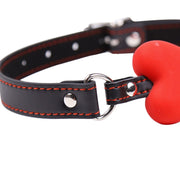 Smart Moves - Silikon-Hundeknochen-Knebel - Rot/Schwarz - Erotiekvoordeel.nl