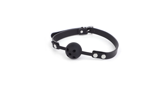 Smart Moves - Silicone Ball Gag with Breathing Holes - Black-Erotiekvoordeel.nl