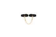 Smart Moves - Narrow Silicone Handcuffs with Gold Chain - Black-Erotiekvoordeel.nl