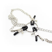 Smart Moves - Nipple Clamps and Clitoral Clamp on Chain - Adjustable - Silver-Erotiekvoordeel.nl