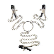 Smart Moves - Nipple Clamps and Clitoral Clamp on Chain - Adjustable - Silver-Erotiekvoordeel.nl