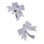 Smart Moves - Pinzas para pezones con lazo de encaje y campanillas - Plata/Blanco-Erotiekvoordeel.nl