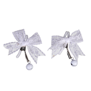 Smart Moves - Pinzas para pezones con lazo de encaje y campanillas - Plata/Blanco-Erotiekvoordeel.nl