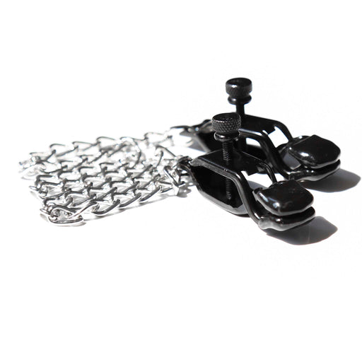 Smart Moves - Pinzas para pezones con tornillo de ajuste y cadena - Negro - Erotiekvoordeel.nl