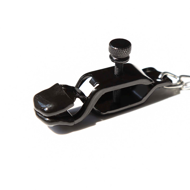 Smart Moves - Zaciski Na Sutki Z śrubą Regulacyjną I łańcuszkiem - Czarne - Erotiekvoordeel.nl