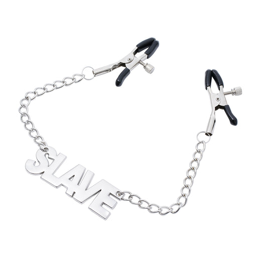 Smart Moves - Nippelklemmen mit Anhänger in Form des Wortes SLAVE-Erotiekvoordeel.nl