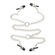 Smart Moves - Nippelklemmen und Schamlippenklemmen an Kette - Verstellbar - Silber-Erotiekvoordeel.nl