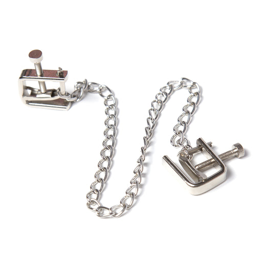 Smart Moves - Square Screw Nipple Clamps with Chain - Silver-Erotiekvoordeel.nl