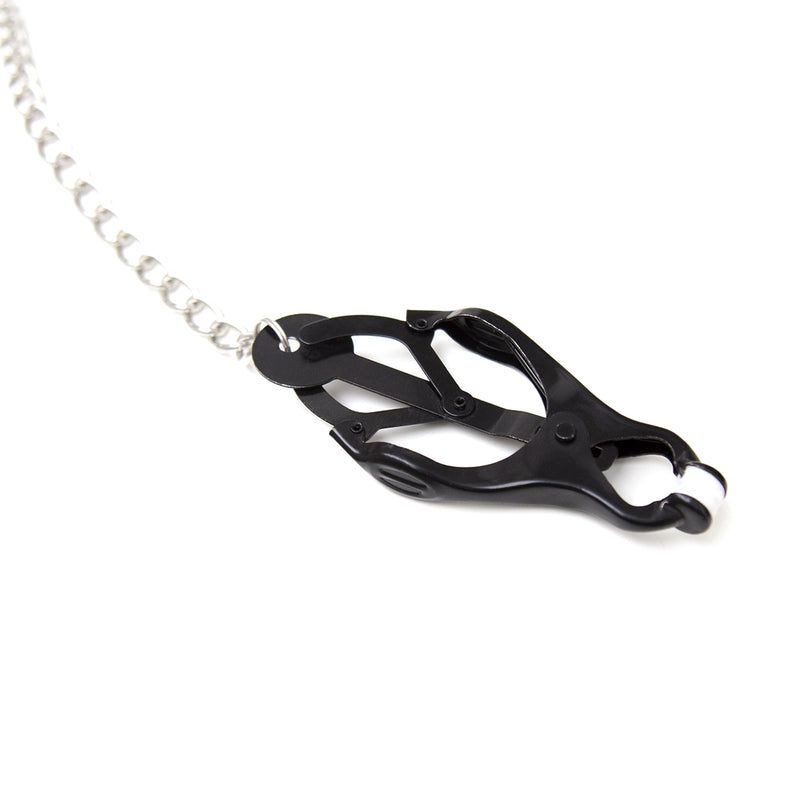 Smart Moves - Black Nipple Clamps with Chain to Cock Ring - Erotiekvoordeel.nl