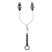 Smart Moves - Black Nipple Clamps with Chain to Cock Ring - Erotiekvoordeel.nl