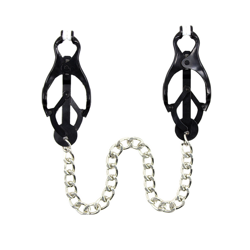 Smart Moves - Black Nipple Clamps with Silver Chain - Erotiekvoordeel.nl