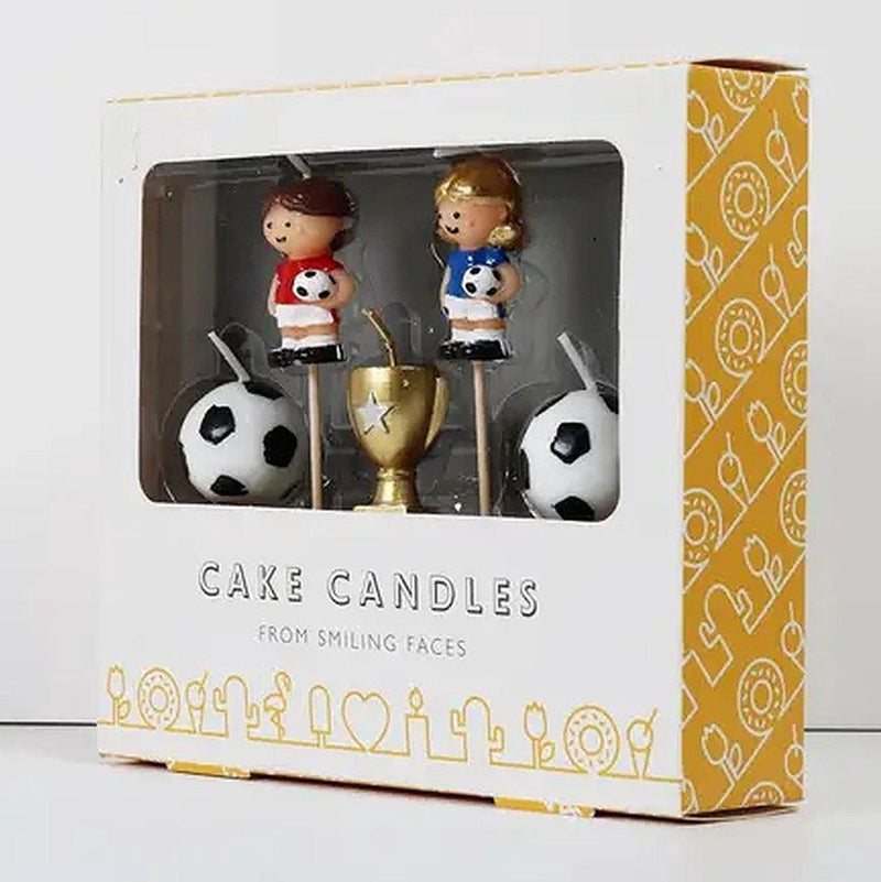 Smiling Faces - Bougies de gâteau - Décoration de cupcakes - Footballeurs - 5 pièces-Erotiekvoordeel.nl