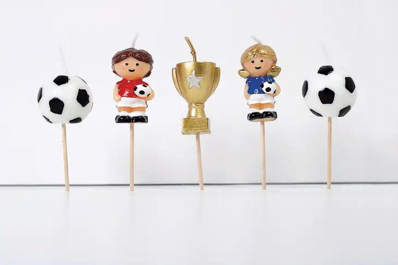 Smiling Faces - Bougies de gâteau - Décoration de cupcakes - Footballeurs - 5 pièces-Erotiekvoordeel.nl