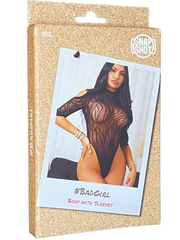 Snapshot - #badgirl - Lace Bodysuit with Sleeves - Open Shoulders - Open Back - One Size - Zwart-Erotiekvoordeel.nl
