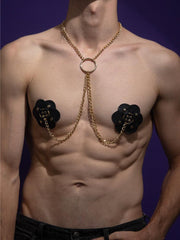 Snapshot - #boysturnmearound - Tepelstickers met Ketting en Collar - Zwart-Erotiekvoordeel.nl