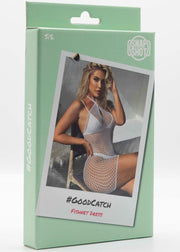 Snapshot - #goodcatch - Mini-robe en résille - Taille unique - Blanc-Erotiekvoordeel.nl