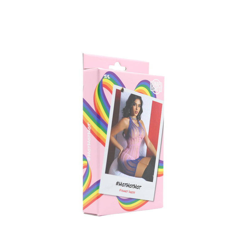 Snapshot - #hothothot - Vestidito de rejilla - Talla única - Rosa/Azul degradado-Erotiekvoordeel.nl