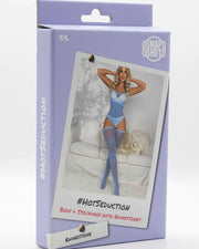 Snapshot - #hotseduction - Bodysuit and Stockings with Rhinestones - One Size - Light Blue-Erotiekvoordeel.nl