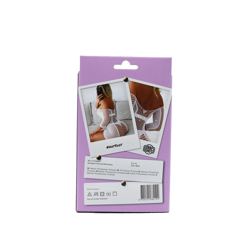 Snapshot - #hotshot - Vestidito sexy con pedrería - Talla única - Blanco - Erotiekvoordeel.nl