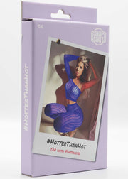 Snapshot - #hotterthanhot - Erotic Fishnet Pantyhose and Top - One Size - Blue-Erotiekvoordeel.nl