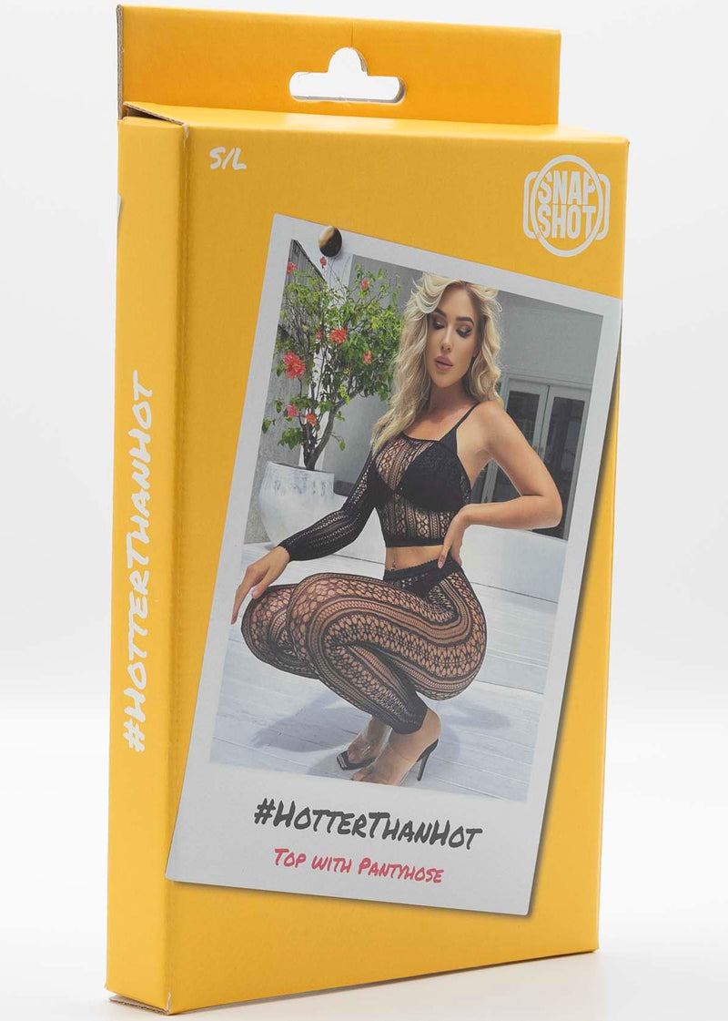 Snapshot - #hotterthanhot - One Shoulder Top with Panty - One Size - Black-Erotiekvoordeel.nl