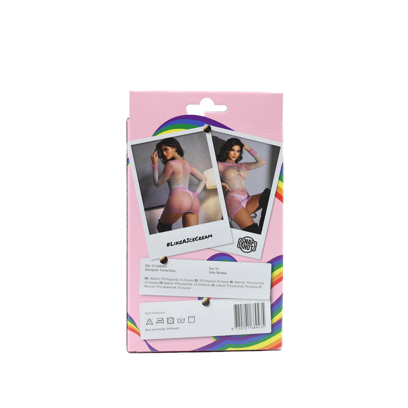 Snapshot - #likeaicecream - Fishnet Dress - One Size - Rainbow-Erotiekvoordeel.nl