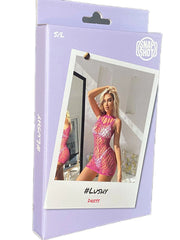 Snapshot - #lushy - Minivestido de rejilla - Talla única - Rosa-Erotiekvoordeel.nl