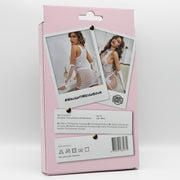 Snapshot - #naughtyneighbor - Vestido de rejilla con guantitos y pedrería - Talla única - Blanco-Erotiekvoordeel.nl