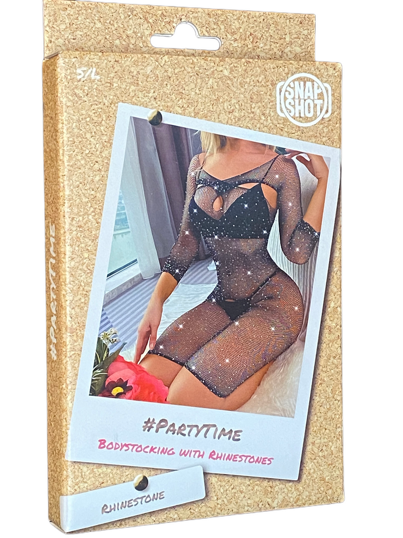 Snapshot - #partytime - Vestidito con pedrería - Talla única - Negro-Erotiekvoordeel.nl