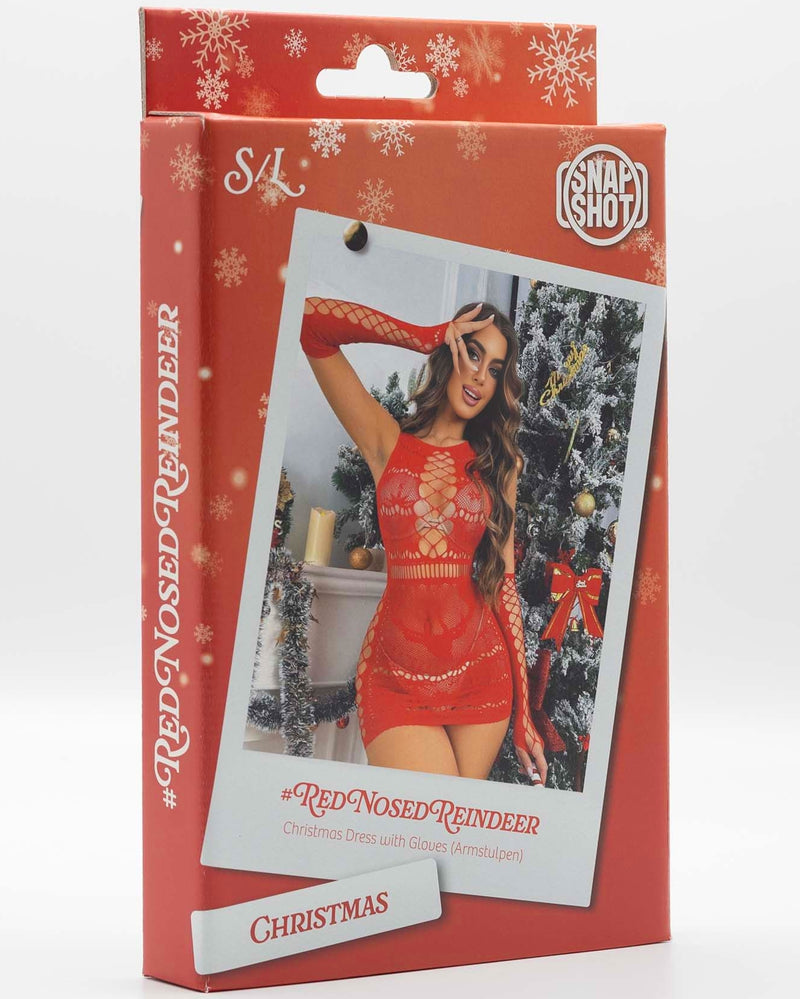 Snapshot - #rednosedreindeer - Sexy Weihnachtskleid aus Netzstoff - Einheitsgröße - Rot-Erotiekvoordeel.nl