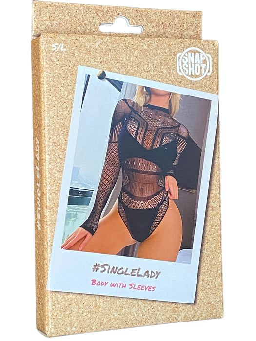 Snapshot - #singlelady - Body met Mouwen - One Size - Zwart-Erotiekvoordeel.nl