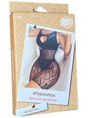 Snapshot - #sneakpeek - Mini Jurk met Strass Steentjes - One Size - Zwart-Erotiekvoordeel.nl