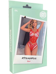 Snapshot - #strikeapose - Body de rejilla - Talla única - Rojo-Erotiekvoordeel.nl