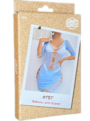 Snapshot - #tbt - Visnet Mini Jurkje Gestippeld - One Size - Lichtblauw-Erotiekvoordeel.nl