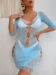 Snapshot - #tbt - Minivestido de rejilla con lunares - Talla única - Azul claro-Erotiekvoordeel.nl