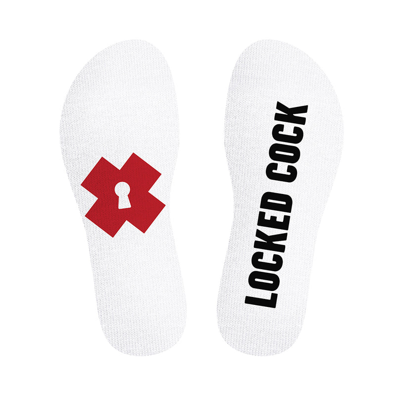 SneakXX - Sneaker Sokken LOCKED COCK - Wit-Erotiekvoordeel.nl